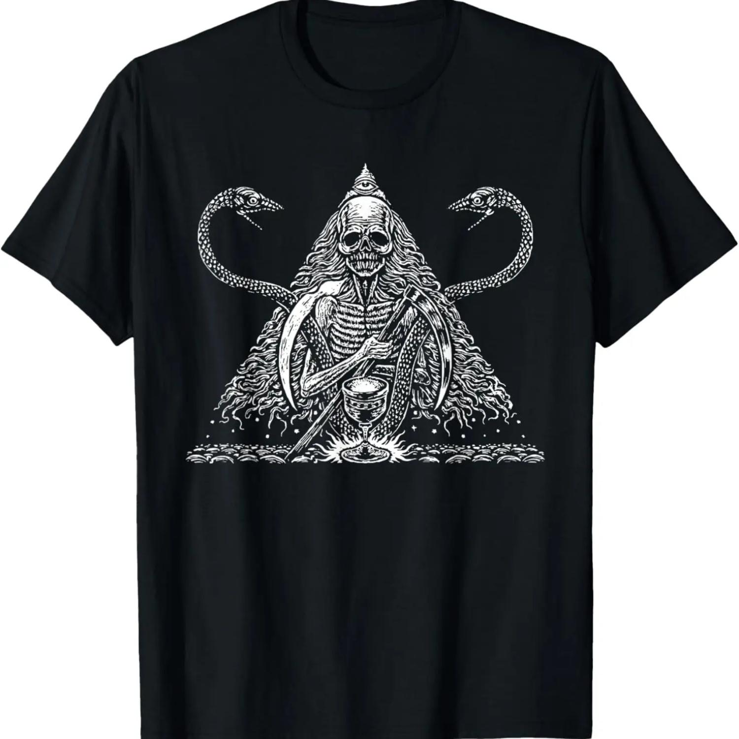 Death Skull and Snakes Tshirt - Blackcraft Gift S