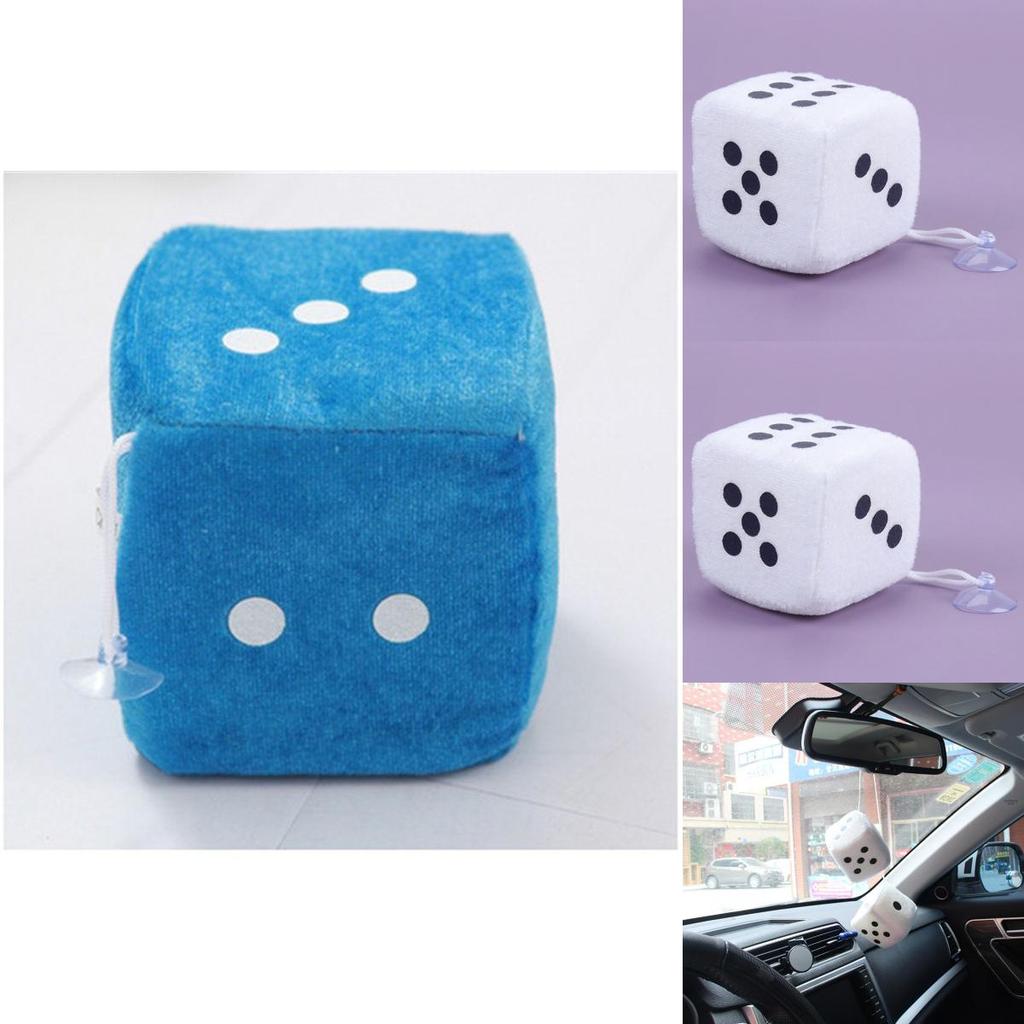 Plush Dice Party Pendant Soft Fluffy Car Decoration