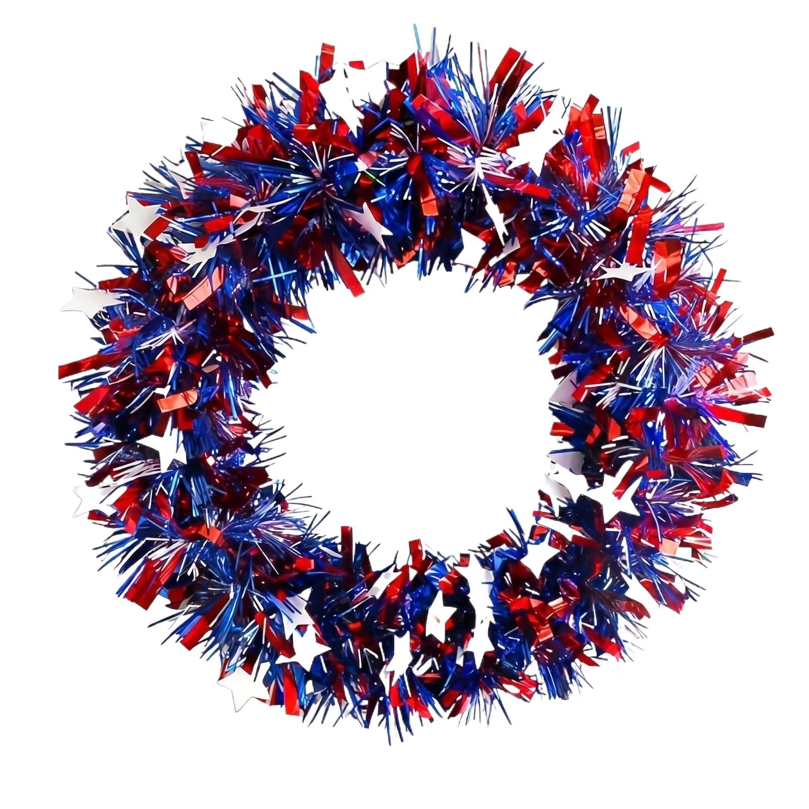

Red Five-pointed Star Decorative Hanging With Colorful Streamers One Size