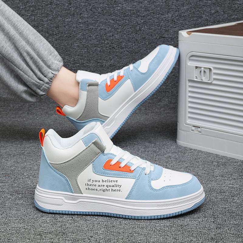 

Кроссовки мужские модные туфли школьного сезона новые большие размеры студенческие повседневные туфли осень корейская версия модных высоких мужских ботинок 47