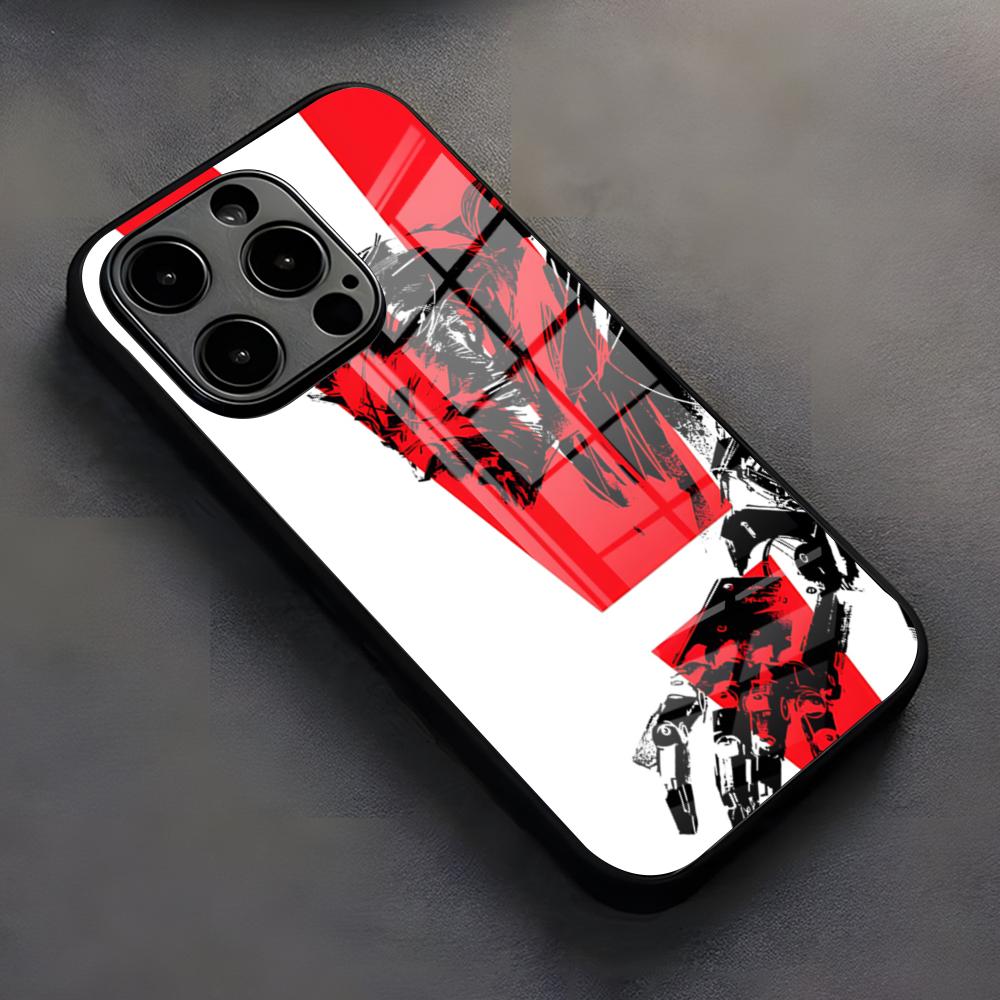 M-Metal G-Gear Solid Phone Case For IPhone 17 Pro Max 16 15 14 Pro Max 13 11 X Xs Xr 8 7Plus Glass Cover