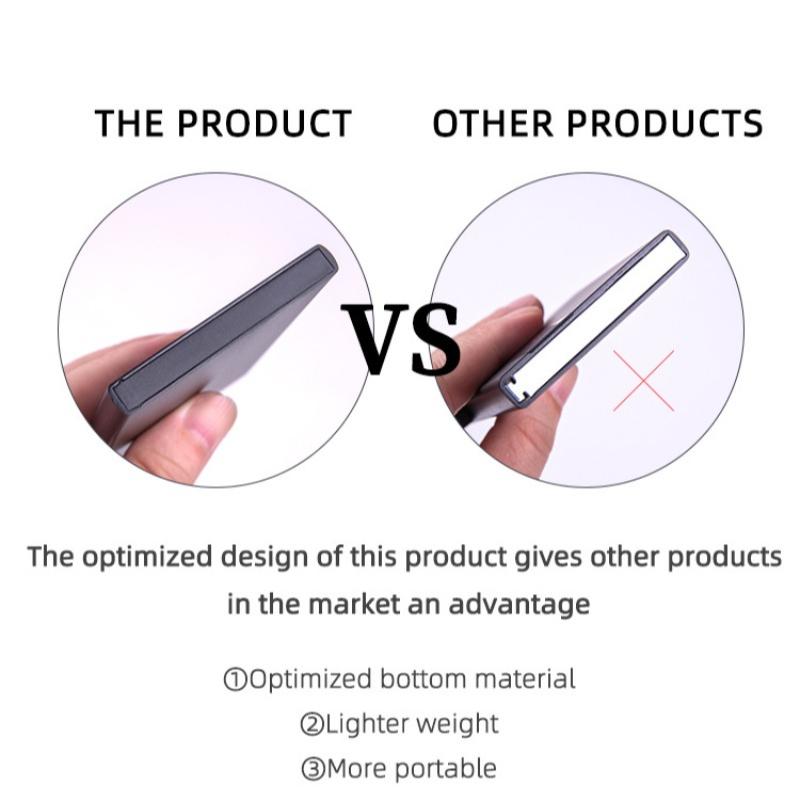 1Pc Hand Push Aluminum Alloy Card Box, Anti-theft RFID Card Bag, Anti-degaussing Automatic Pop-up Bank Card Cover, Credit Card Box