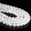 7A Transparent White Agate Beads, Round, Through Hole, Semi-Finished for DIY Handmade Jewelry