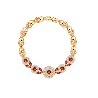 Roter Zirkon Geometrisches Armband - Damen Leichter Luxus Handschmuck, Eleganter Ins-Stil