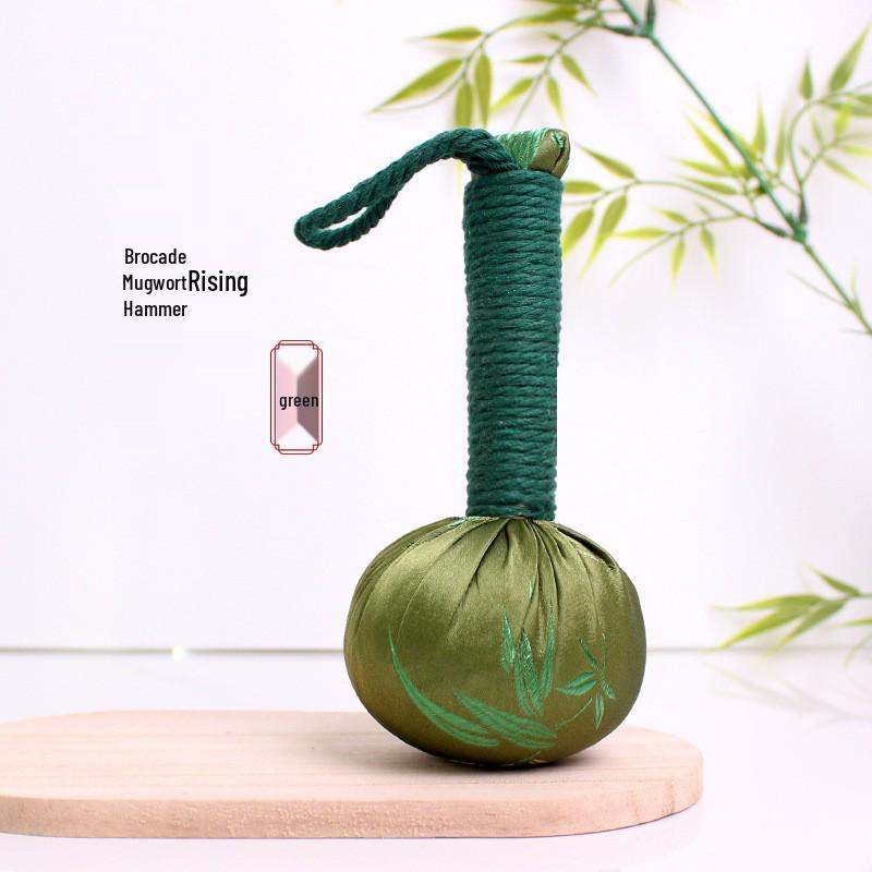 Year of the Horse Mugwort Meridian Massage Hammer - Solid Color Brocade Multifunctional Health Gift