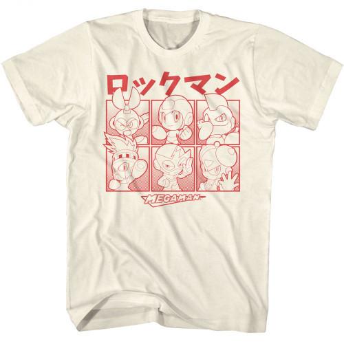 Mega Man Halftone Boxes Natural T-Shirt Unisex T-Shirt L