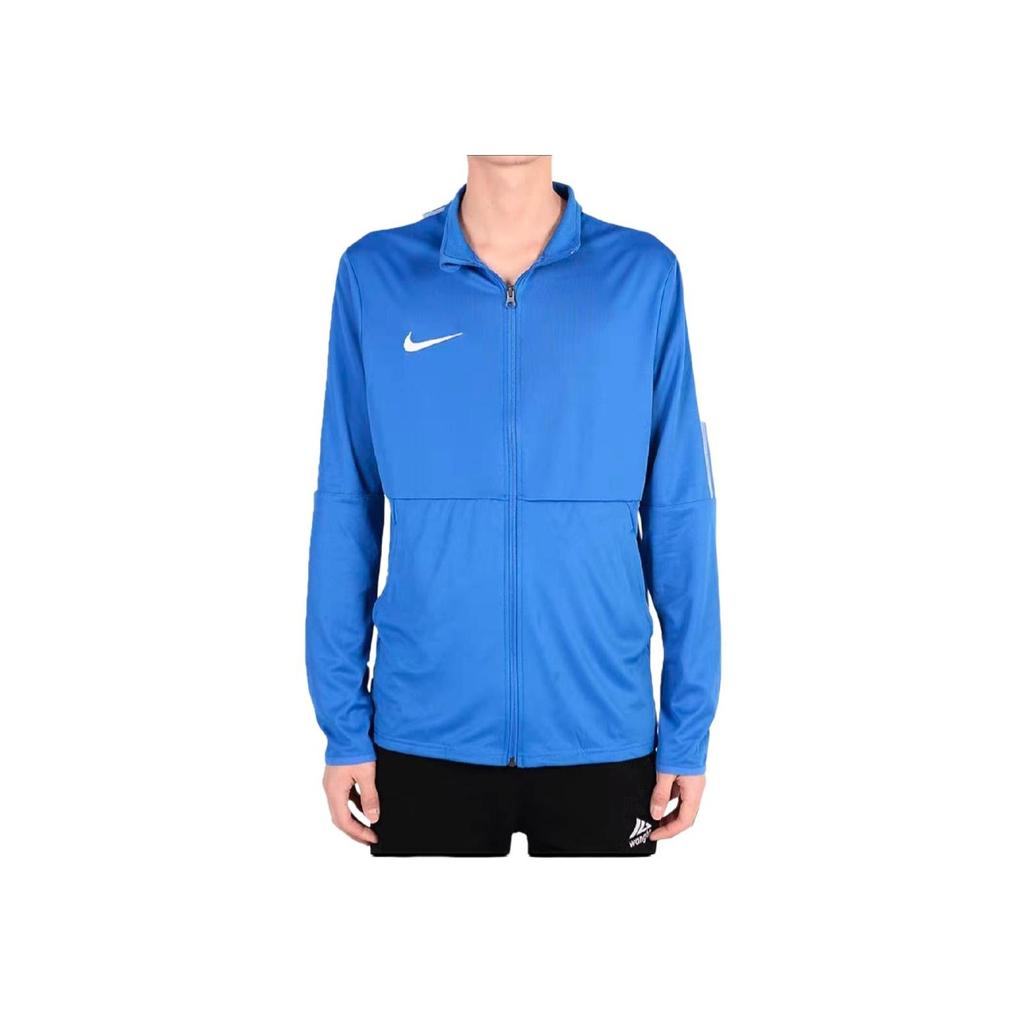 Nike Logo Print Stand Collar Knitted Long Sleeve Football Jersey Men jersey Blue BV6886-463