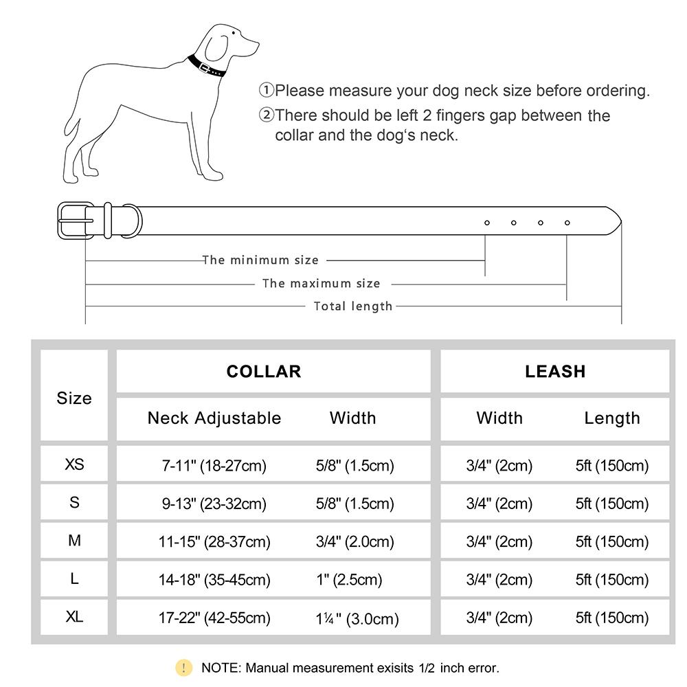 Personalized Dog Collar Leash PU Leather Dogs Collars Pet Rope Engraved Pet ID Name Necklace for Small Large Dogs Soft Padded