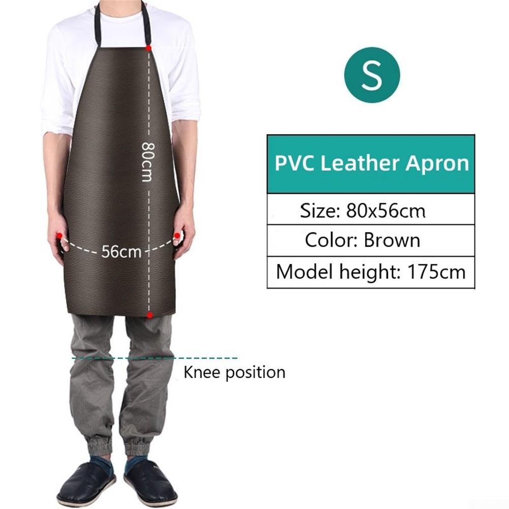 Oilproof Kitchen Apron PVC Leather Soft Waterproof Black