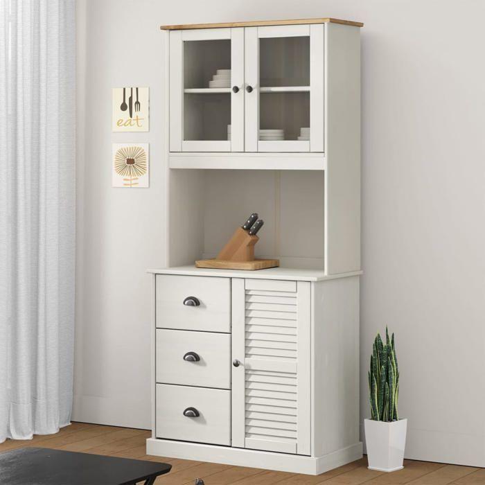 VidaXL Dessus de commode VIGO blanc 78x30x100 cm bois massif de pin 353206