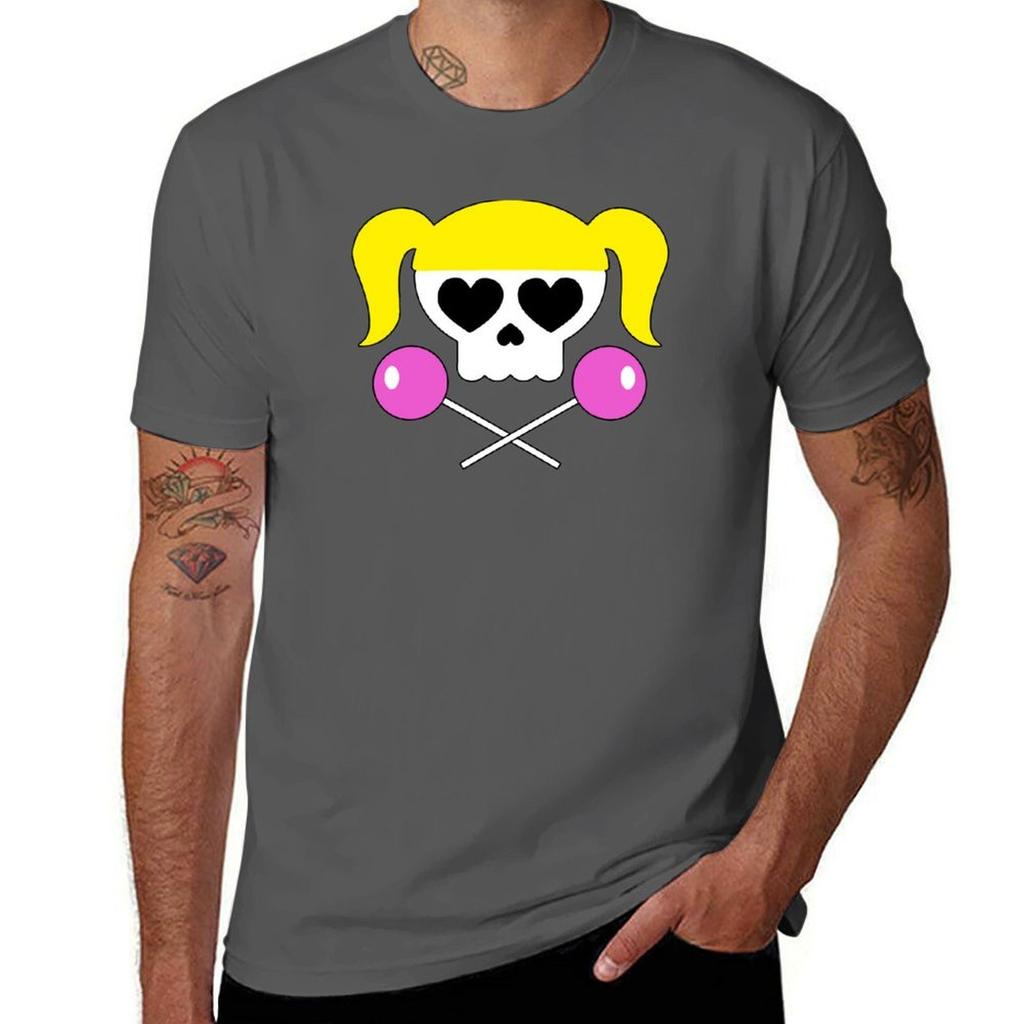 Lollipop Chainsaw She Skull Tshirt Independence Day Short Sleeve Tshirt