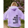 Sweat à capuche pour femme à manches longues, coupe ample, avec motif lettre graphique, pull décontracté