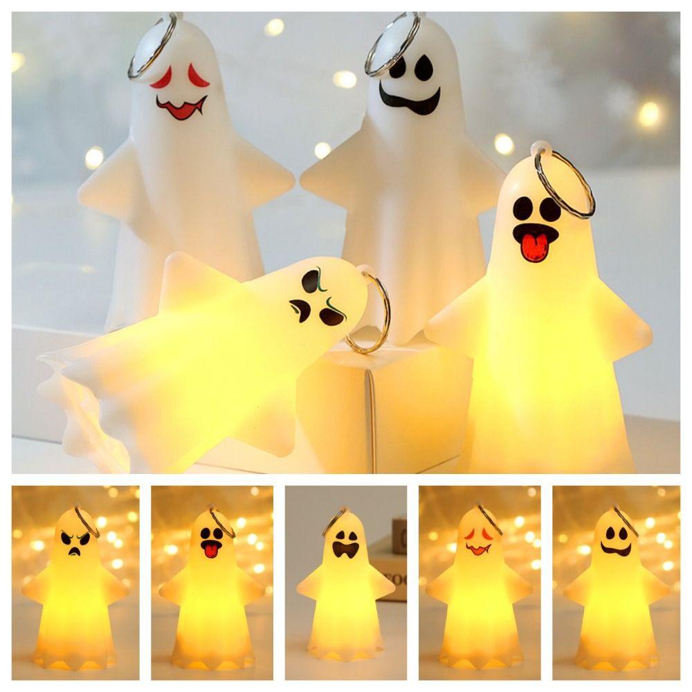 Hanging Halloween Ghost Light Handheld Pumpkin Lantern Portable Ghost Hanging Lamp  Ghost  Props