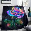Rose Print Flannel Blanket, High Quality Comfortable for All Seasons, Home Decor, Warmth and Comfort, Perfect for Christmas Gifts