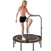 Fitness-Trampolin mit verstellbarem Handlauf, Sport-Trampolin für den Innen- und Außenbereich, Stahl, Kunststoff, Orange