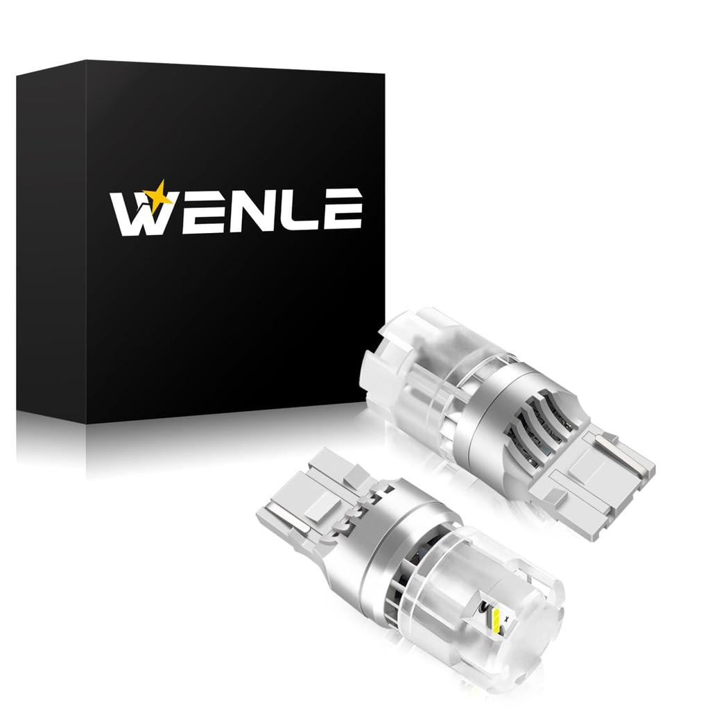 WENLE Stealth Bulb Backup Lamp T20 LED Single White 6000K 3200LM 20W High Brightness CSP Element DC12V Compatible Non-Polarity 2-Pack