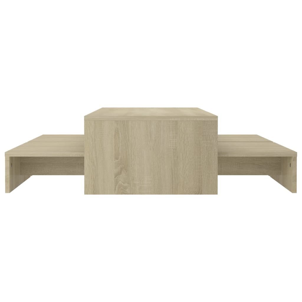 Set of Coffee Tables, Slide-in, Sonoma Oak 100x100x26.5 Cm