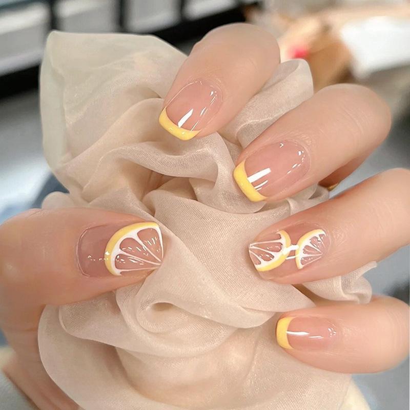 Summer Fruit Nail Art Stickers: Lemon, Strawberry, Peach Decals with Self-Adhesive