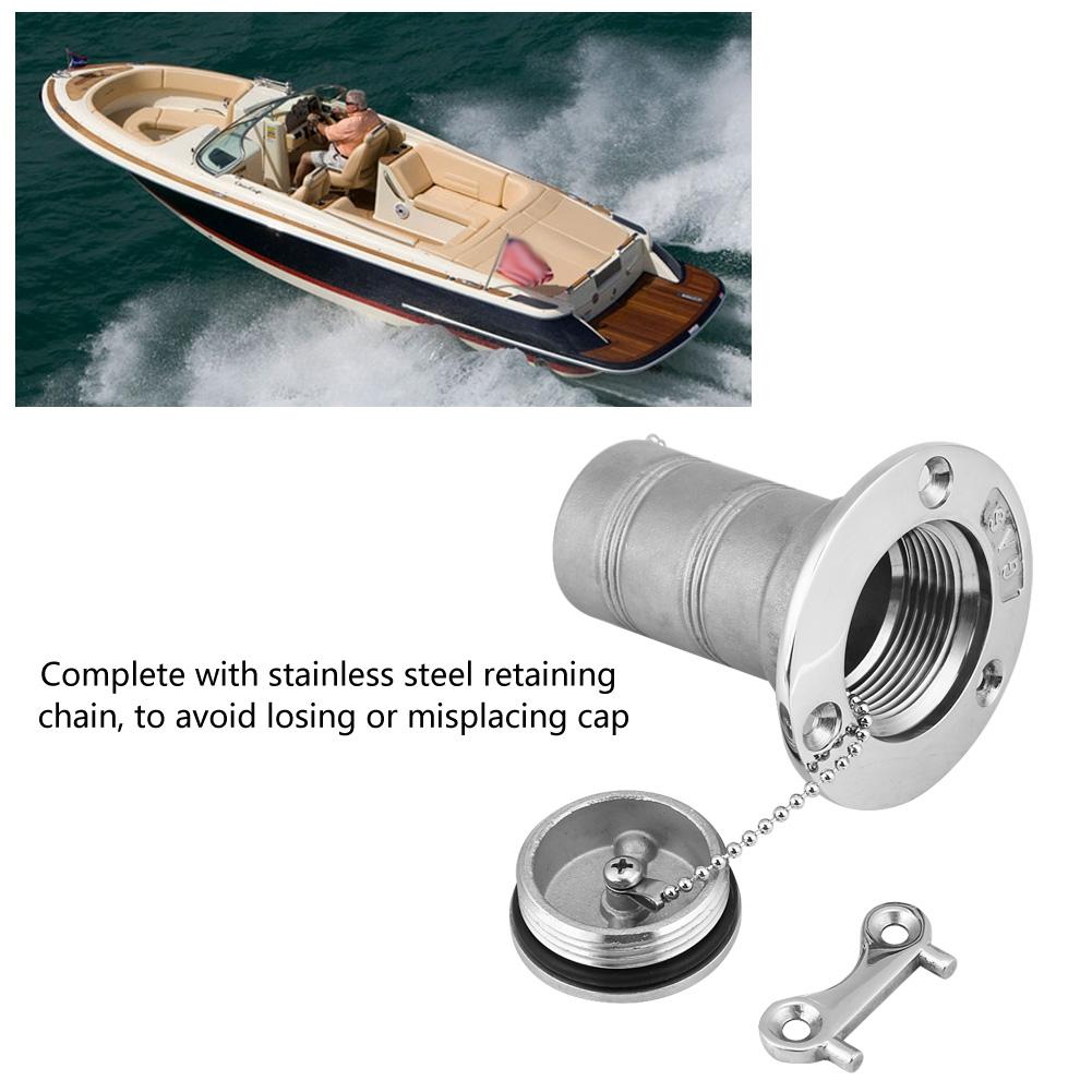 Boat Marine Stainless Steel Fuel Gas Oil Tank Deck Fill Filler Port Key