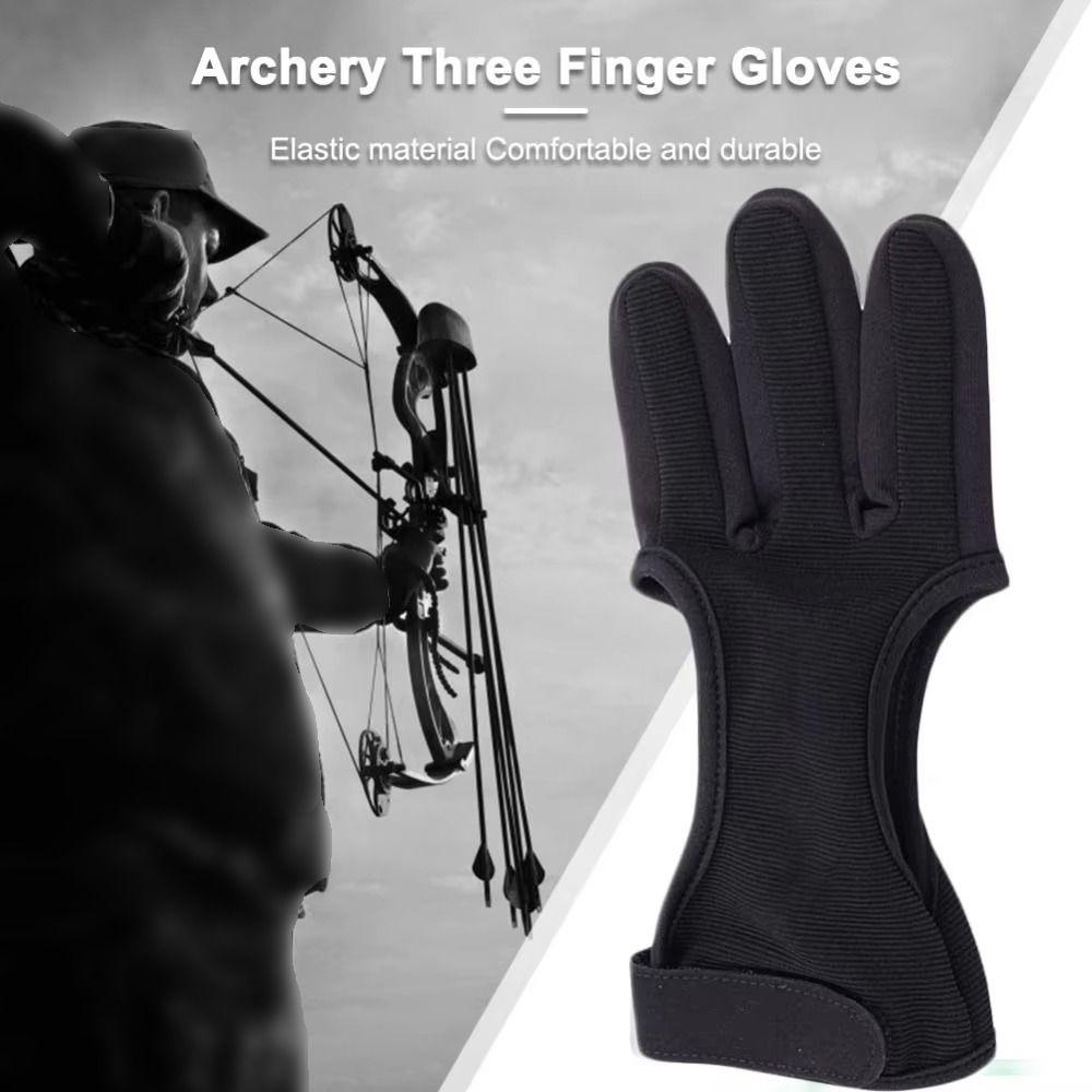 Non-Slip Recurve Bow Gloves Leather Fingertip Shooting Hand Guard  Teenagers Use