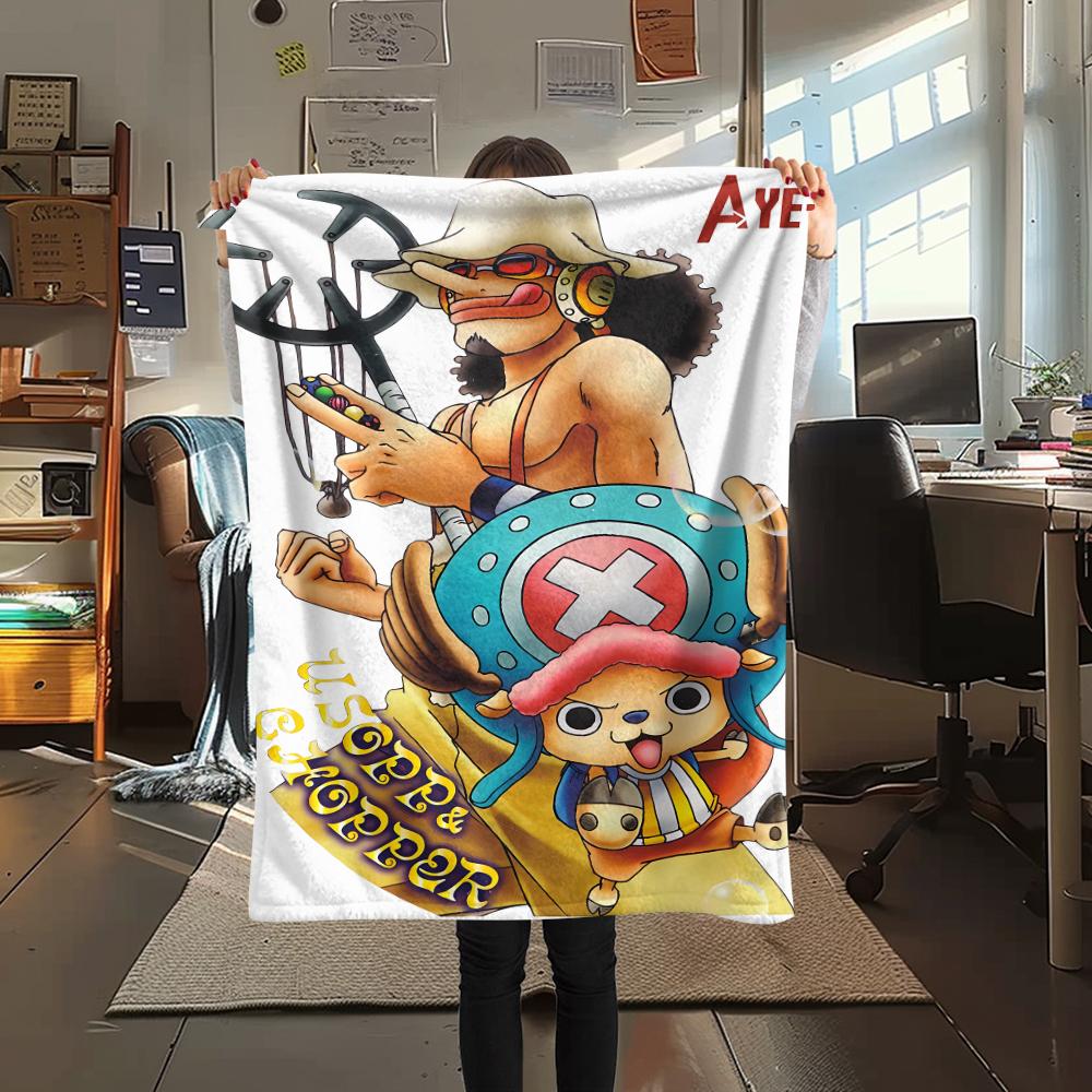 One Piece character Print Flannel Blanket,High quality Comfortable for All Seasons,Home Decor,Warmth and Comfort,Perfect for Christmas Gifts