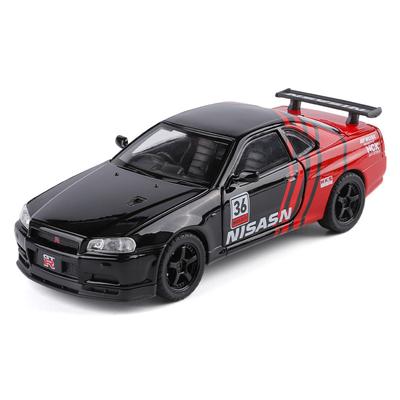 1/32 Nissan Skyline GTR Modello in Lega Scala Auto Fast Furious Veicolo in Metallo pressofuso Suono e Luce da Collezione Giocattolo per Bambini Regali