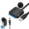 SATA To USB3.0 Adapter Cable for 3.5/2.5 Inch SSD HDD SATA III Hard Drive Disk Converter Support UASP with 12V Power Adapter