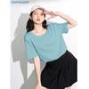 Women's Short Sleeve T-Shirt 2026 Summer Basic Versatile Crew Neck Simple Shirt