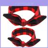 Trendy Geometric Print Family Headband Set With Polka Dots And Pet Bandana