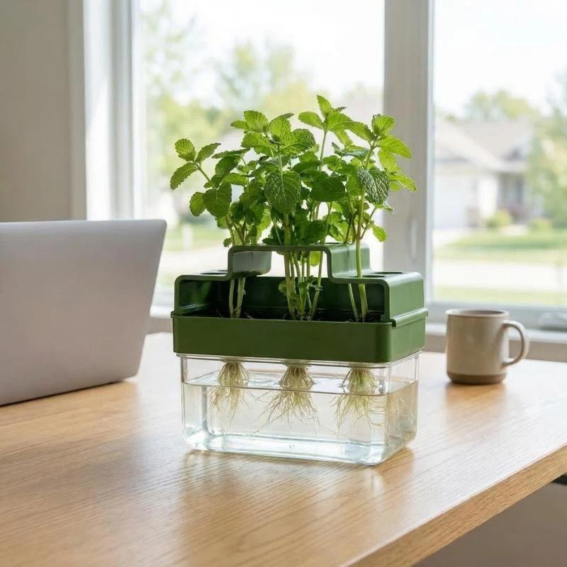 A Planting Device Specifically Designed For Green Onions, Featuring A Hydroponic System That Allows For Repeated Growth