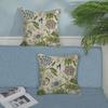 1Pc Vintage Botanical Bird Pillow Cover, Polyester 2D Double-Sided Printed Cushion Case, Boho Floral Throw Pillow, Home Decor, I