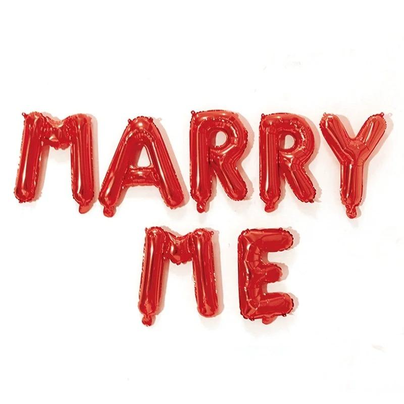 16in Foil Balloons Set: Birthday Anniversary I Love You Marry Me Party Decorations Aluminum Film Background Supplies