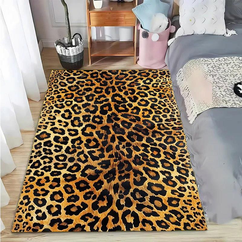 Leopard Print Printed Texture Fur Carpet For Living Room Panther Wild Tiger Lion Area Large Rug Non Slip Bathmat Home Decor Mat