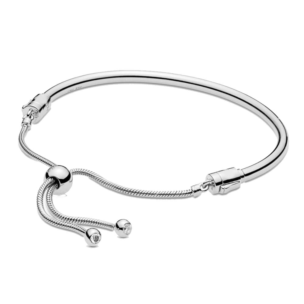 

S925 Стерлингового Серебра Раздвижной Браслет Подходят Оригинальные Очаровательные Бусы DIY Ювелирные Изделия Подарки для Женщин На День Рождения 16cm