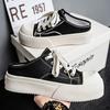 Men's shoes new 2025 summer breathable trend versatile soft sole lightweight low-top men's casual bag head canvas half drag