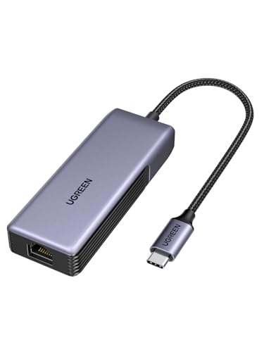 

UGREEN 5Gbps Type C to RJ45 Ethernet Adapter, Compatible with Thunderbolt 5/4/3, Aluminum Construction, Heat Dissipation, for Laptops, NAS, MacBooks,