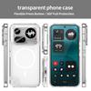 Non-slip Transparent Magnetic Case Fundas For Nothing Phone 4A Pro A069P 6.83 inches Soft TPU Frame Acrylic Shockproof Cover