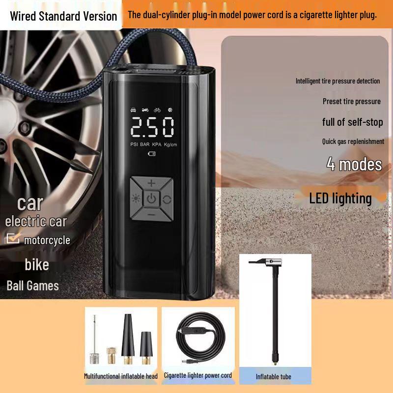 

Беспроводной цифровой автомобильный насос для шин с автоматическим отключением и светодиодным дисплеем
