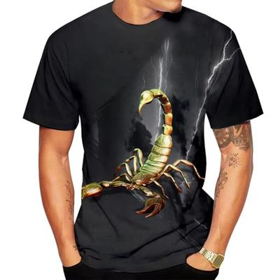 Summer Harajuku 3D Print Mens T-shirt Animal Scorpion T-Shirts Streetwear Men Fashion Casual Oversized O-Neck T Shirt Tops
