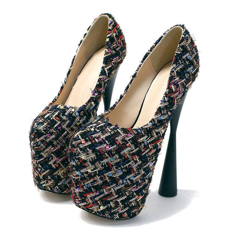 2025 Custom Spring Women High Heels Shoes 19cm Sexy Platform Pumps Nightclub Evening Party Shoes Woman Large Size 34-43 WSH2609