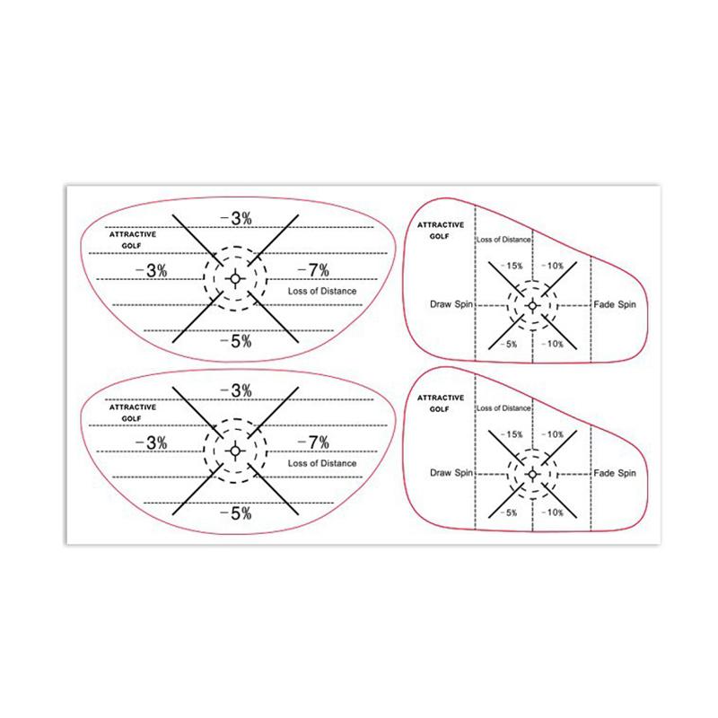 10 Stück Golfschläger-Schlagflächen-Aufkleber Schwungtrainingshilfe Etiketten für Driver Eisen Putter Übungsschlagband zur Korrektur der Schlagausrichtung Werkzeug