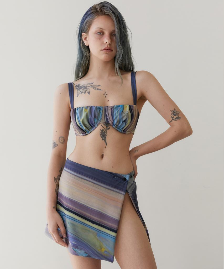 REVOIRSIS Rvis Shirring Bikini Skirt Multi