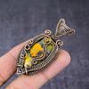 Bumblebee Jasper Gemstone Handmade Copper Wire Wrap Jewelry Pendant 2.56" t9A98