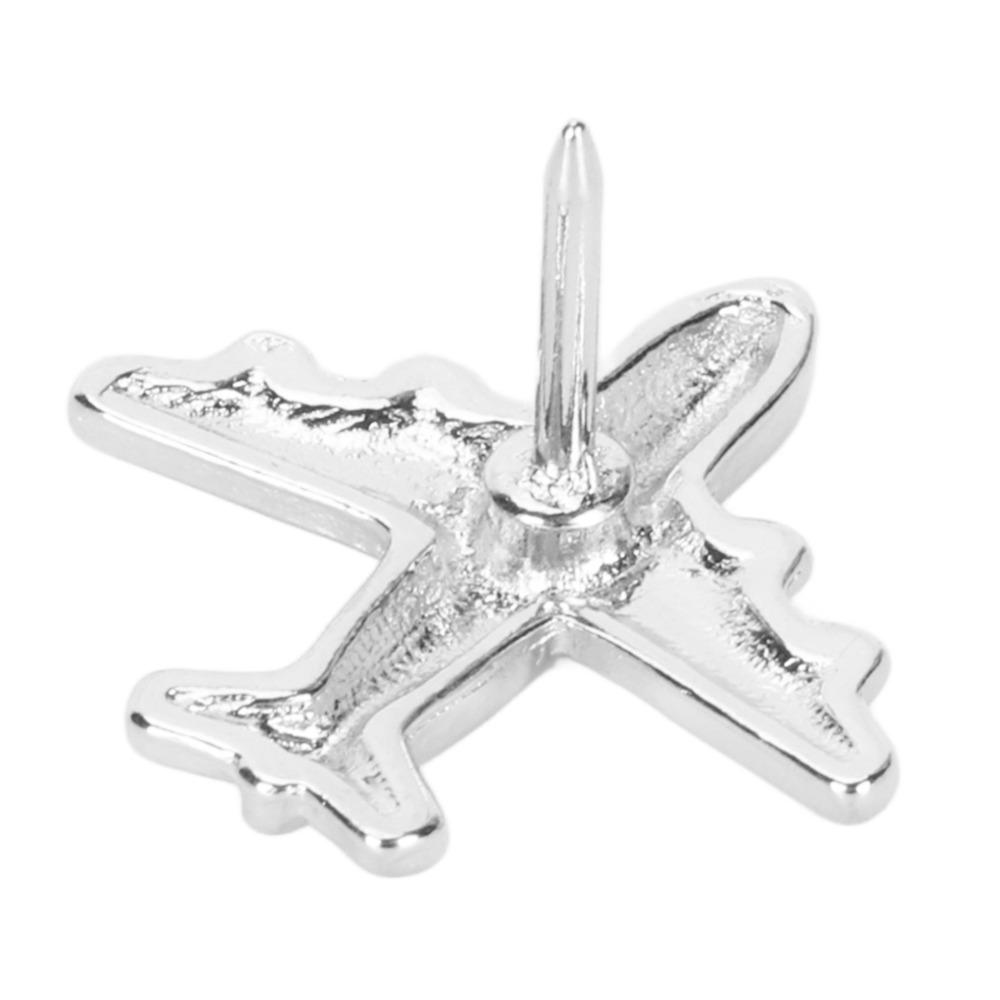 30pcs Airplane Shape Airplane Push Pins Silver/Gold Color Decorative Thumbtacks  Bulletin Board