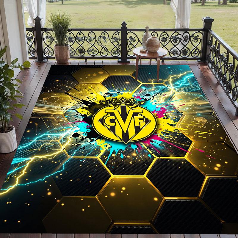 Soft Floor Carpet Villarreal FC Pattern Area Rug Decorative Mat For Home Room Decoration