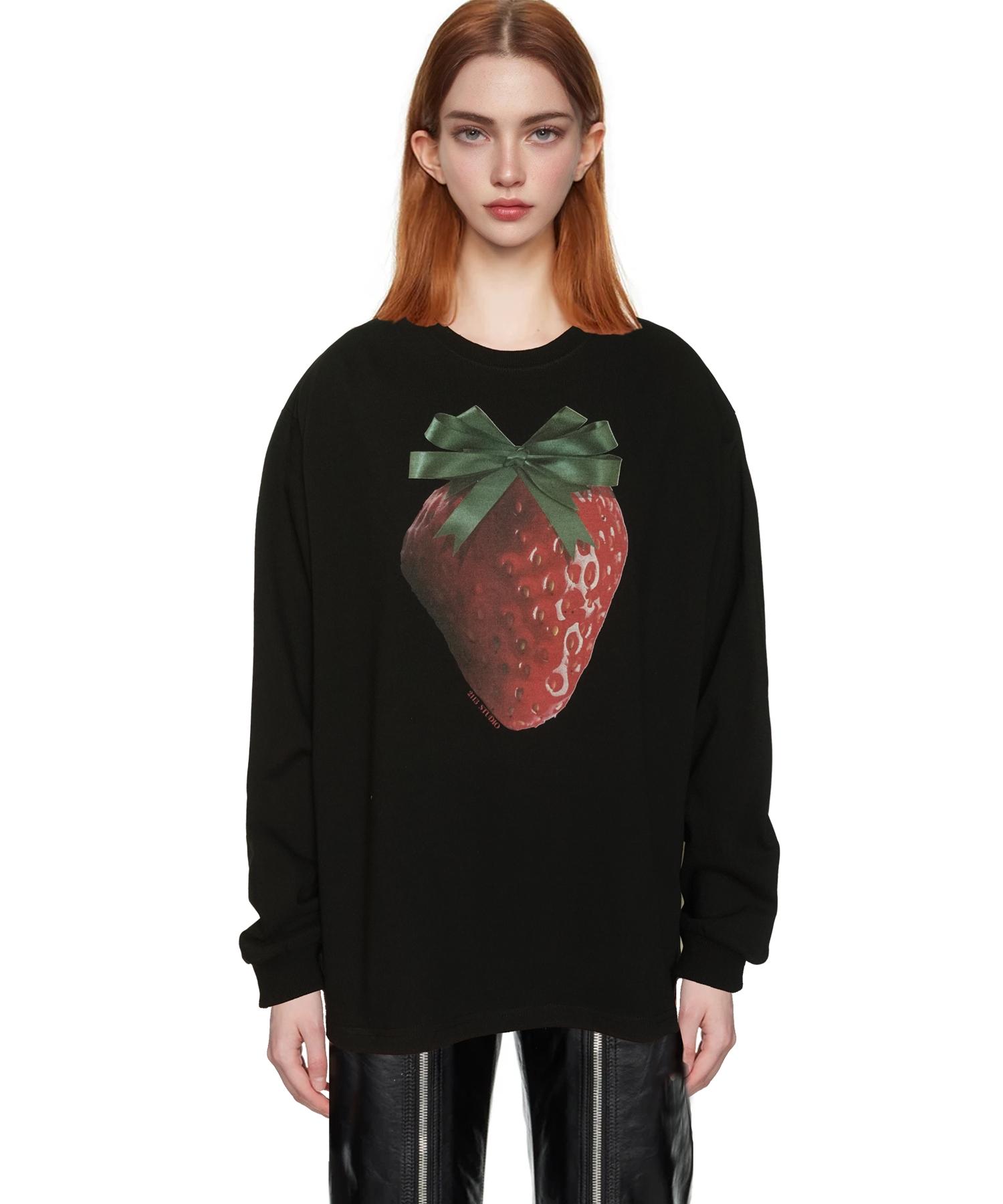 2113 Studio Ep.6 Long Sleeve T-Shirts Black Top No.3 (Ribbon Strawberry) Black