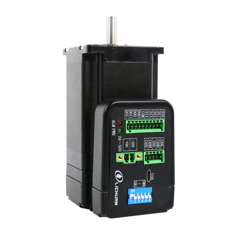 Lichuan integrated Nema24 closed loop motor 3Nm 3.8Nm 4.3Nm DC24V-50V 4A Ethercat/Pulse/Modbus RS485/CANopen control optional