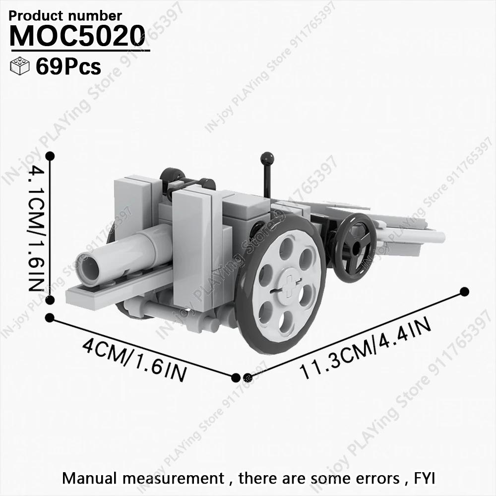 MOOXI Simulierte Militärkriegs-Bausteine WW2 Schlachtfeldruinen Artilleriekanonen Modell MOC Steine Erwachsenen-Set Spielzeug für Jungen