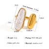 YACHAN Chic Irregular Pearl Stainless Steel Open Rings for Women Charm Luxury Gold Plated Tarnish Free Jewelry