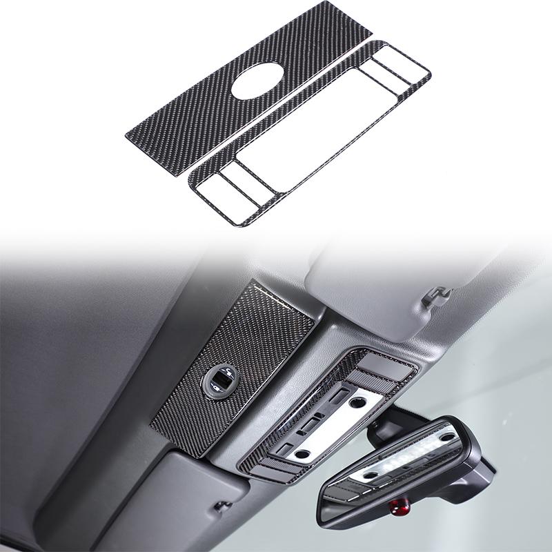 For BMW 6 Series E63 E64 2004-2009 Soft Carbon Fibre Car Front Roof Reading Light Frame Panel Trim Sticker Accessories